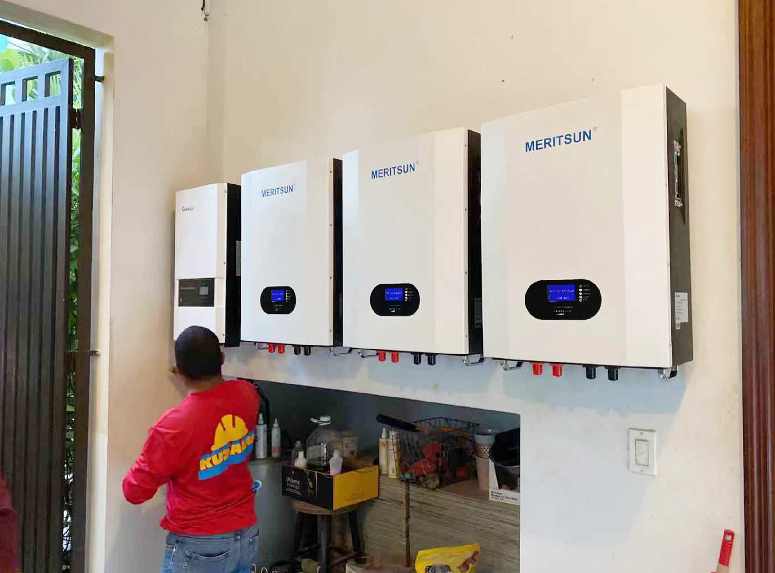 MERITSUN 30kWh POWERWALL LIFEPO4 BATTERY FOR HYBRID SOLAR SYSTEM IN CARRIBEAN