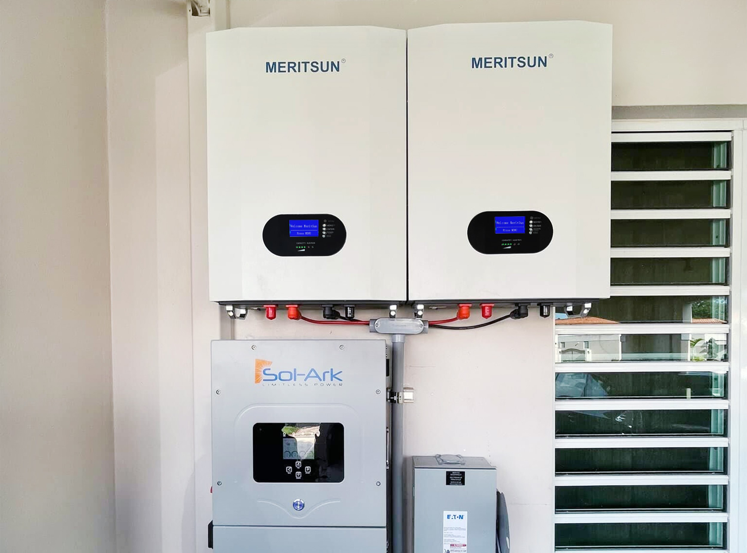 MERITSUN 10kWh POWERWALL LIFEPO4 BATTERY FOR HYBRID SOLAR SYSTEM IN USA