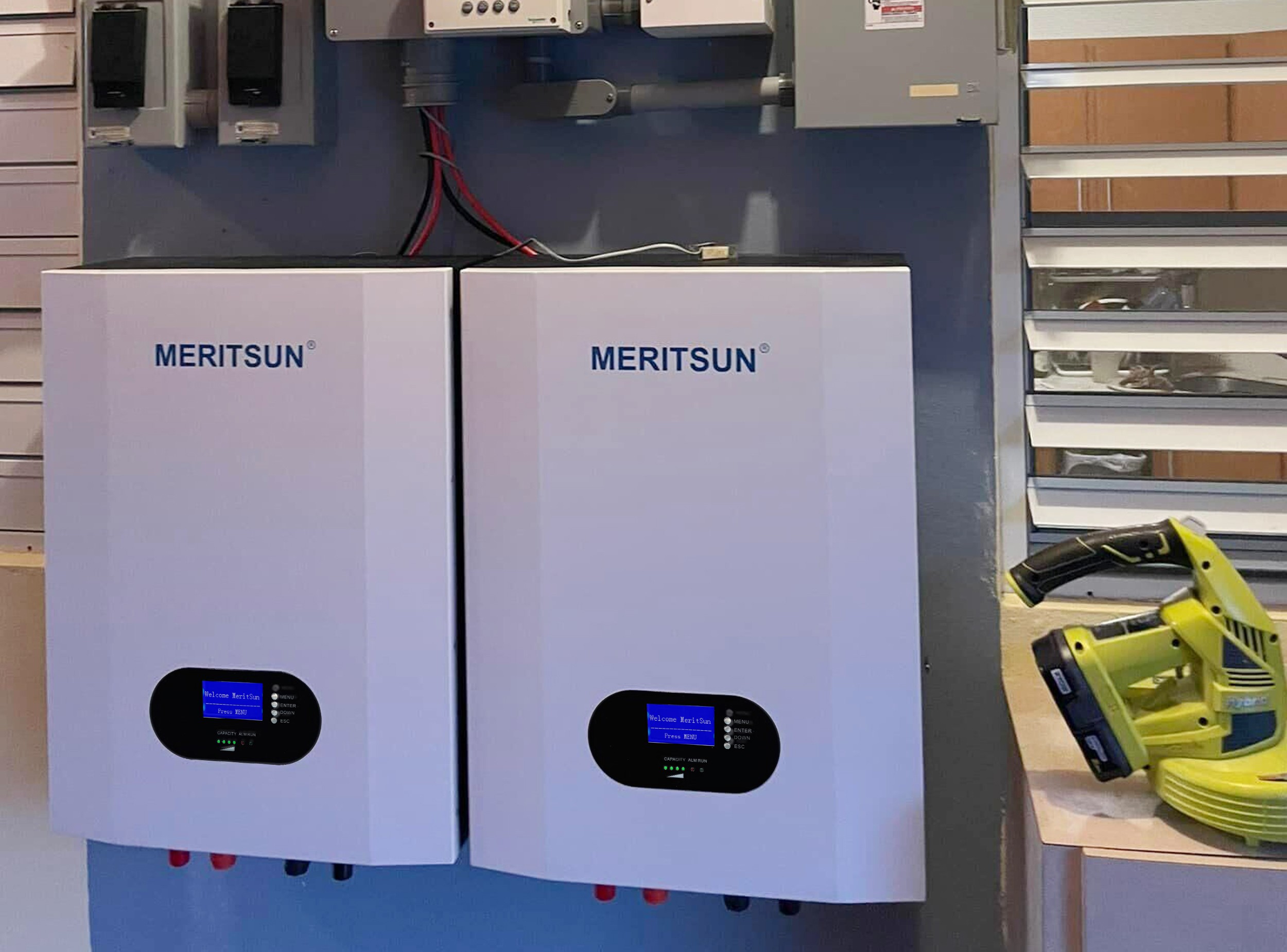 MERITSUN 10kWh POWERWALL LIFEPO4 BATTERY FOR HYBRID SOLAR SYSTEM IN USA
